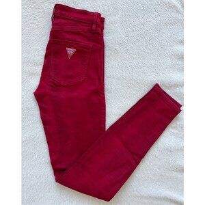 Guess Red High Rise Skinny Jeans